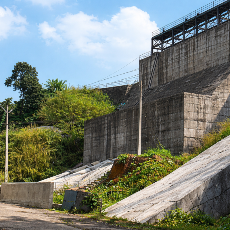 Barapole Dam surrounded by lush greenery